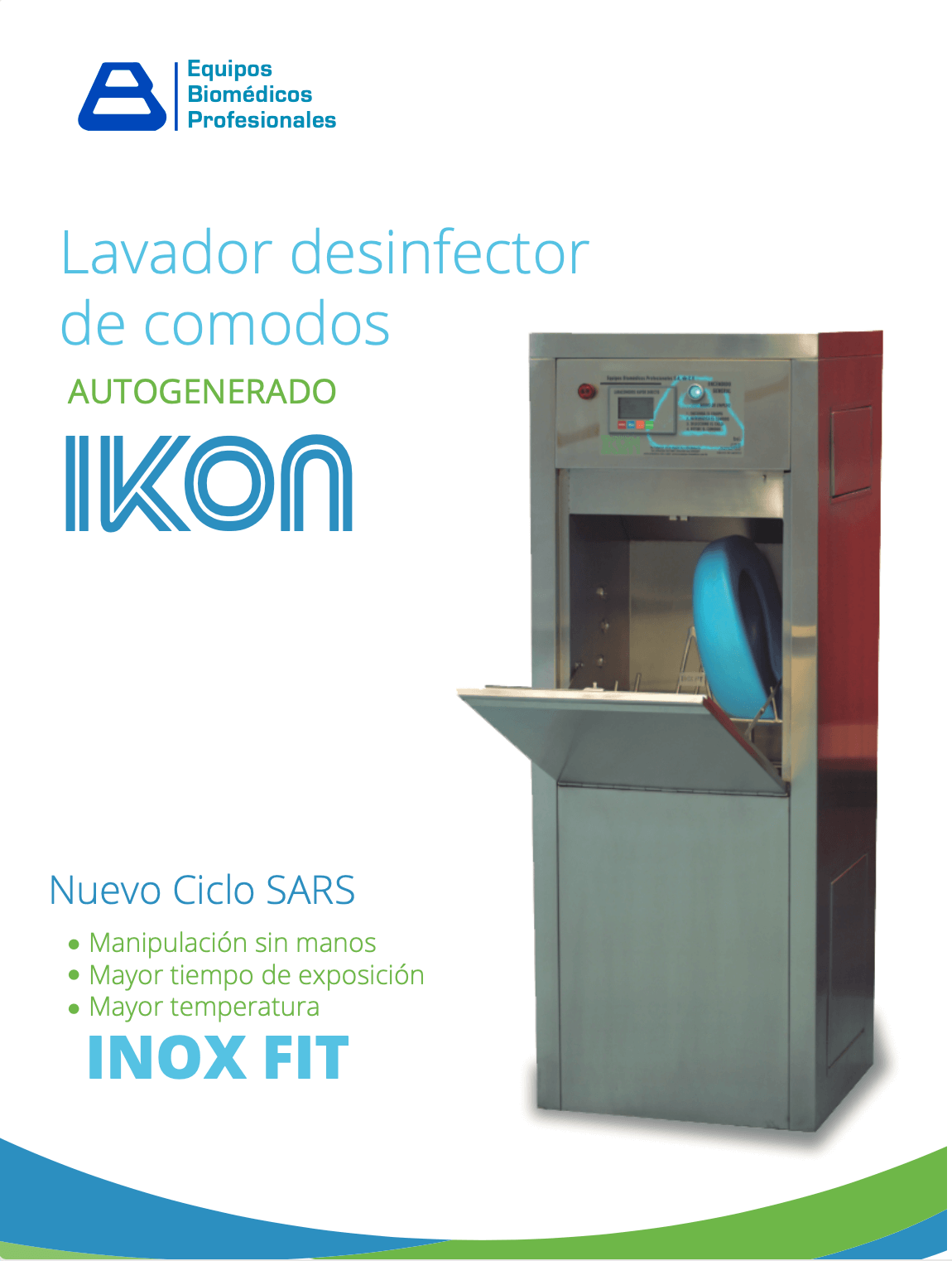 Equipos Biomédicos Profesionales Catálogo Lavacomodos IKON INOX